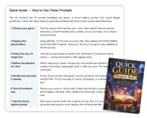 kdpnovel prompts pack
